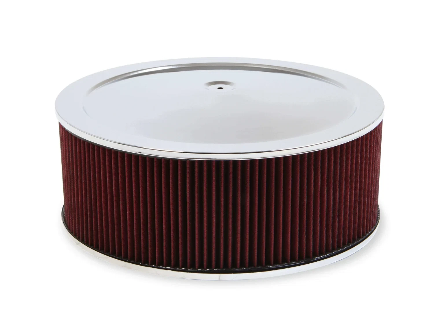 4500 Drop Base Air Cleaner Chrome w_6 Red Washable Gauze Filter - 120-4560